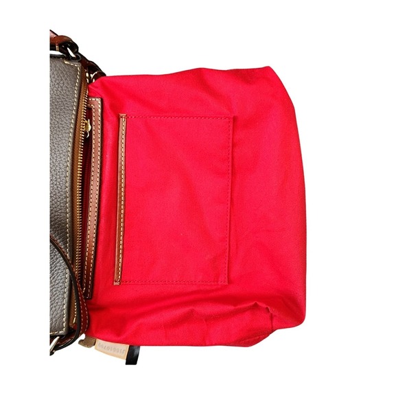 Dooney Bourke Pebble Leather Handbag Shoulder Bag‎ Gray Brown Trim - Picture 2 of 13